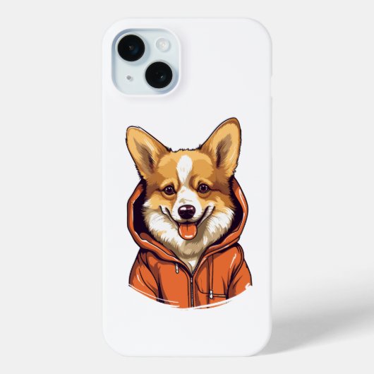 パーカーを着たコーギーの面白いデザイン Case-Mate iPhoneケース (裏面)