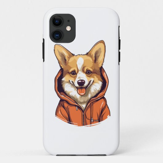 パーカーを着たコーギーの面白いデザイン Case-Mate iPhoneケース (裏面)
