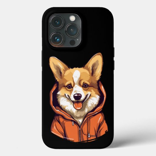 パーカーを着たコーギーの面白いデザイン Case-Mate iPhoneケース (裏面)
