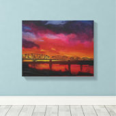 パーカーアリゾナの列車橋 キャンバスプリント (インサイチュ (ウッドフロア))