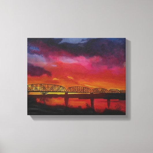 パーカーアリゾナの列車橋 キャンバスプリント (正面)