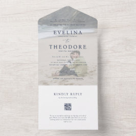 パーカーフォトシールと送信結婚式招待状 オールインワン招待状