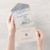 パーカーフォトシールと送信結婚式招待状 オールインワン招待状 (貼ってはがせる)