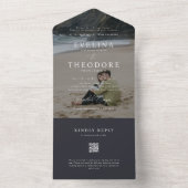 パーカーフォトシールと送信結婚式招待状 オールインワン招待状 (内側)