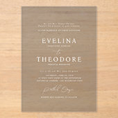 パーカーフォーマルダーク着色結婚式招待状 アクリル招待状 (正面)