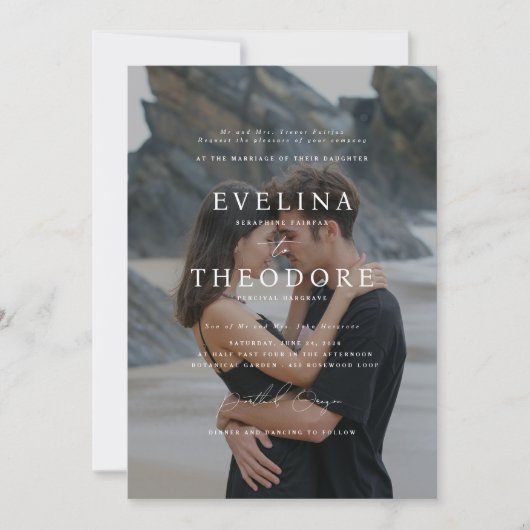 パーカーフォーマルフォト結婚式招待状 招待状 (正面)