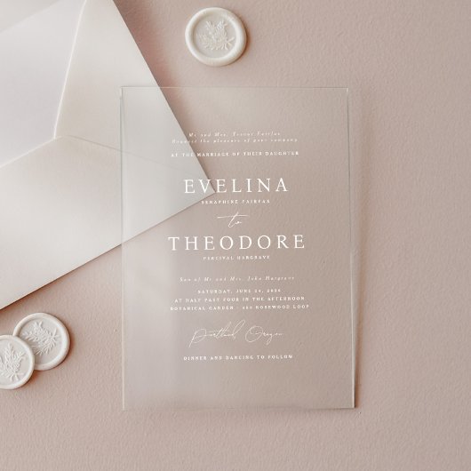 パーカーフォーマルポートレートアクリル結婚式招待状 アクリル招待状