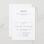 パーカーフォーマルポートレートウェディングRSVPカード 招待状 (正面/裏面)