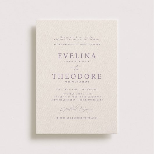 パーカーフォーマルポートレート結婚式招待状 招待状