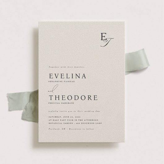 パーカーモノグラム結婚式招待状 招待状