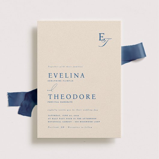 パーカーモノグラム結婚式招待状 招待状