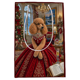 パーカー夫人おまかせクリスマス+プードル+ホリデー ミディアムペーパーバッグ