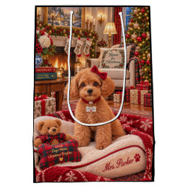 パーカー夫人のかわいい仔犬、ペネロペのクリスマス ミディアムペーパーバッグ