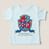 パーカー少年の名前と意味クレスト青赤い犬 (デザイン正面)