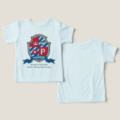 パーカー少年の名前と意味クレスト青赤い犬 (デザイン正面&裏面)