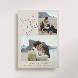 パーカー2枚の写真モダンの結婚式の日付を保存 セーブザデート