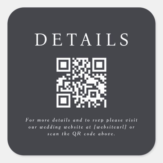 パーカ結婚ーのQRコード スクエアシール (正面)
