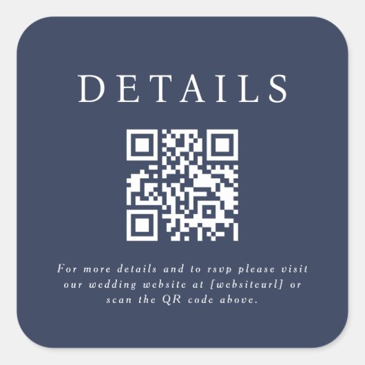 パーカ結婚ーのQRコード スクエアシール (正面)