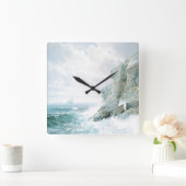 パーガトリークリフファインアートウォーターカラーシースケープ スクエア壁時計 (ホーム)