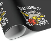 パーキュショニストおもしろいドラマー猫プンダークBG ラッピングペーパー (ロールコーナー)