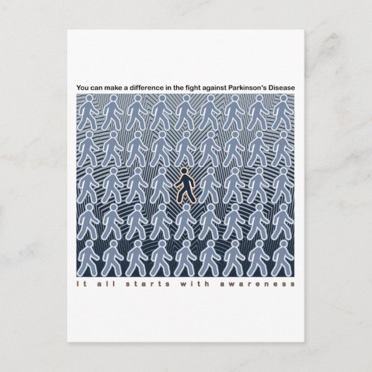 パーキンソンの戦いは認識度で始まる ポストカード (正面)