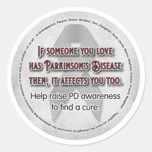 パーキンソンもしスの認識度 ラウンドシール (正面)