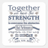 パーキンソンズトゥーズストレンツ引用文ブルー スクエアシール (正面)