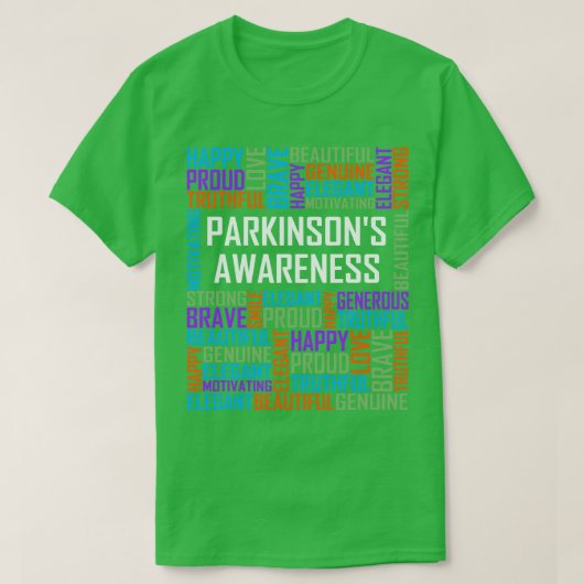 パーキンソンズ病の言葉 Tシャツ (デザイン正面)