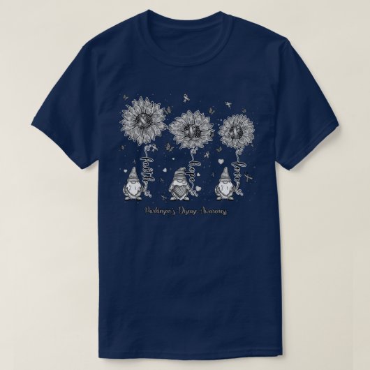 パーキンソンズ病認識度格言信仰希望の日 Tシャツ (デザイン正面)