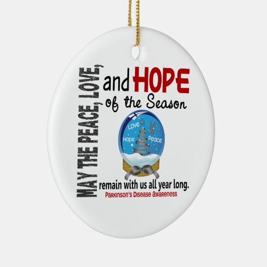 パーキンソン病のクリスマス3のSnowGlobeのオーナメント セラミックオーナメント (右)