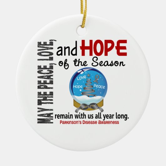 パーキンソン病のクリスマス3のSnowGlobeのオーナメント セラミックオーナメント (正面)