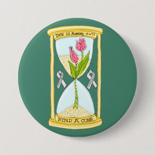 パーキンソン病の治癒の大きなボタン 缶バッジ (正面)
