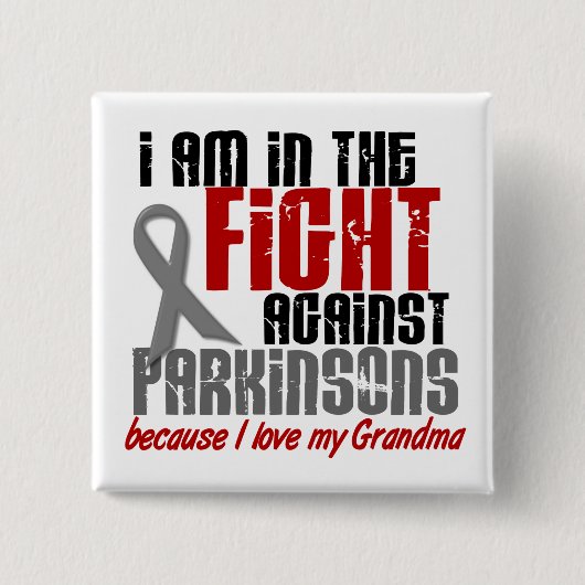 パーキンソン病の祖母に対する戦い 缶バッジ (正面)
