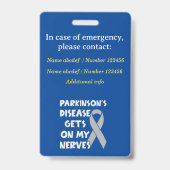 パーキンソン病ラニード障害ID バッジ (裏面)