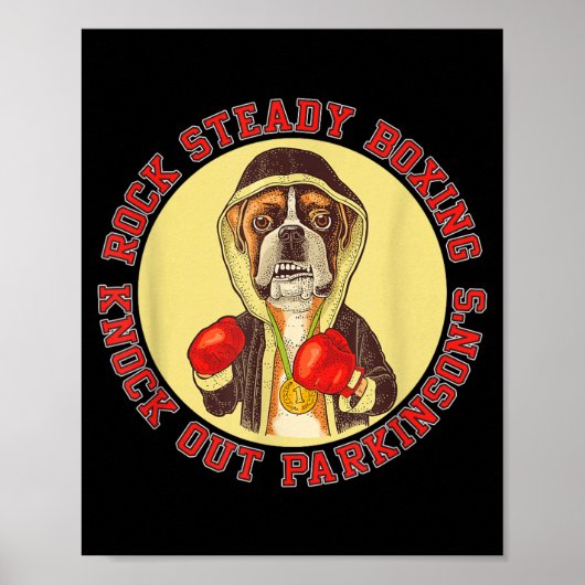 パーキンソン病向けボクシング「Rock Steady Boxing」 - 赤いボクサー犬 ポスター (正面)
