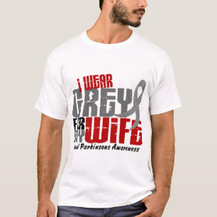 パーキンソン病私は私の妻6.2のための灰色を身に着けています Tシャツ