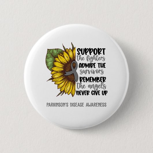 パーキンソン病認識度リボンのサポートギフト 缶バッジ (正面)
