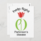 パーキンソン病、パーキンソン病、チューリップ、pd ポストカード (正面/裏面)