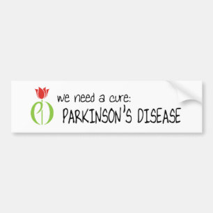 パーキンソン病、parkinsonsの病気、チューリップ バンパーステッカー