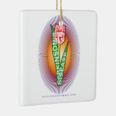 パーキンソン症状赤いチューリップとバースト セラミックオーナメント (右)