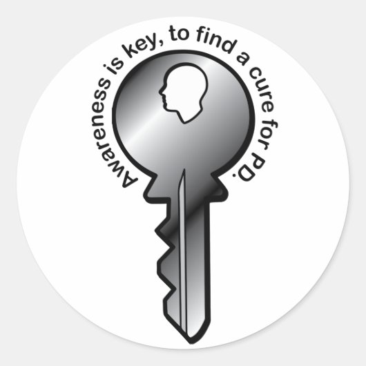 パーキンソン認識度は鍵 ラウンドシール (正面)