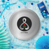 パーキンソン認識度リボン銀 ペーパープレート (パーティー)