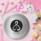 パーキンソン認識度リボン銀 ペーパープレート (パーティー)