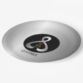 パーキンソン認識度リボン銀 ペーパープレート