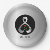 パーキンソン認識度リボン銀 ペーパープレート (正面)