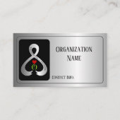 パーキンソン認識度リボン銀 名刺 (正面)