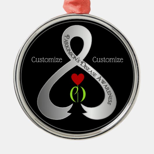 パーキンソン認識度リボン メタルオーナメント (正面)