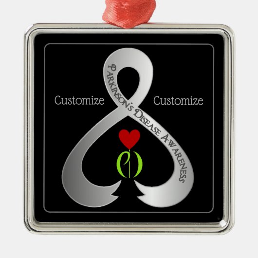 パーキンソン認識度リボン メタルオーナメント (正面)