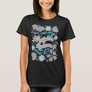 パーキンソン認識度花&リボン Tシャツ