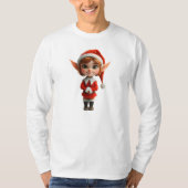 パーキーガールクリスマス小妖精や小人メンズティー Tシャツ (正面)